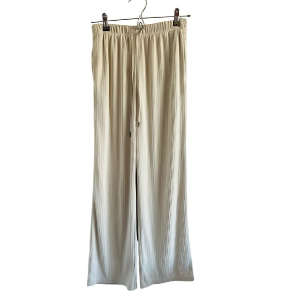 GU Limed Cream Drawstring Wide-Leg Pants - Picture 1 of 6